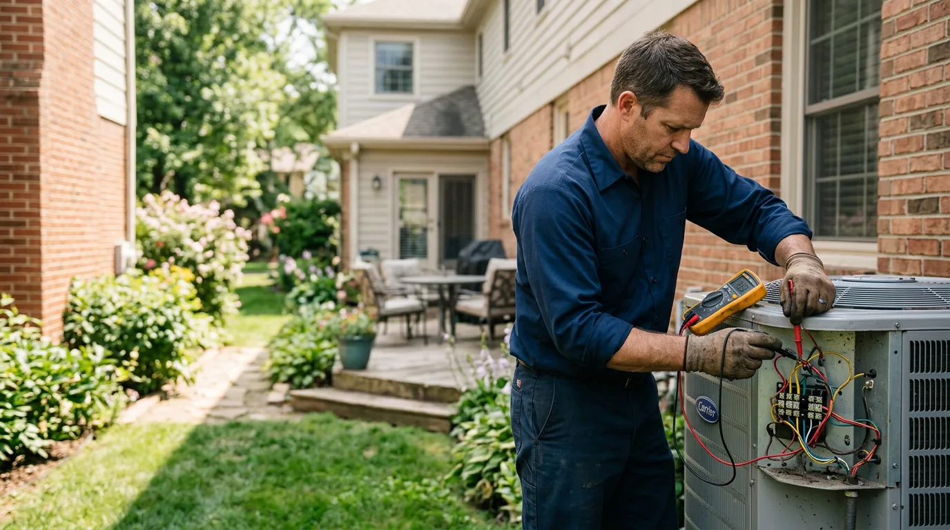HVAC technician working near Worden, IL